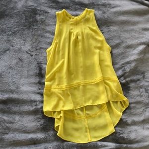 Chartreuse sheer tunic sleeveless top